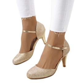 BM Kiiltävät kultaiset Rosetown-pumput kultainen