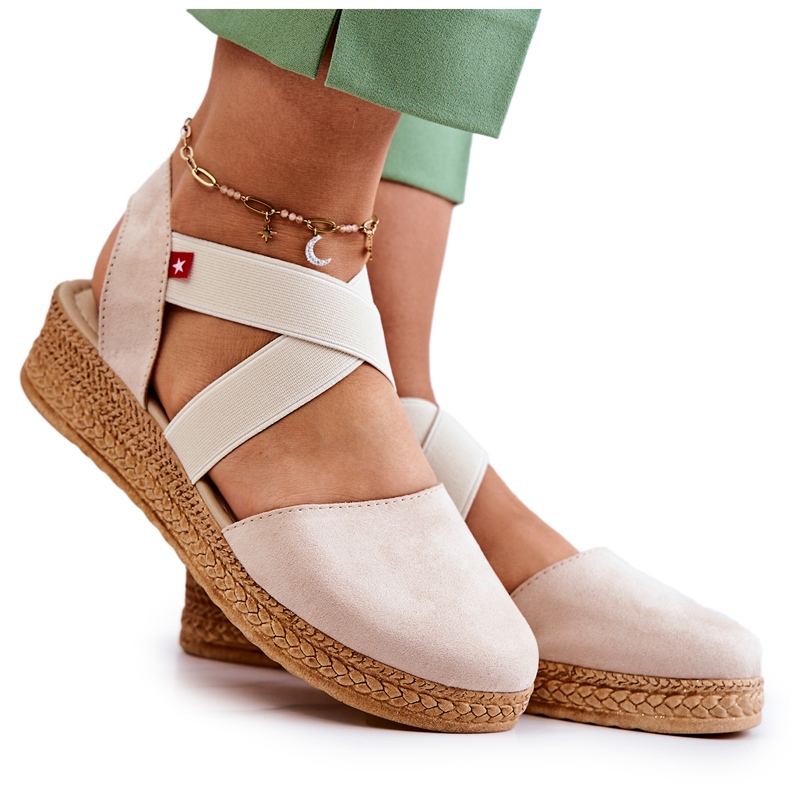 Naisten mokkanahkaiset espadrillit Big Star JJ276038 beige