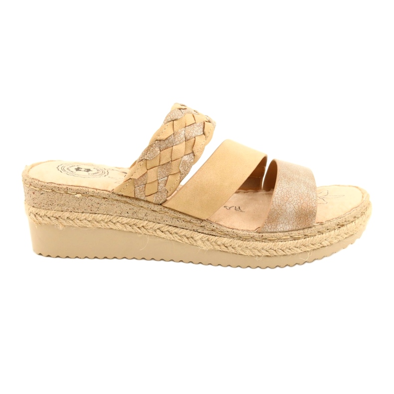 Naisten flip flops with with with wedge braid jezzi 22sd98-4566 beige