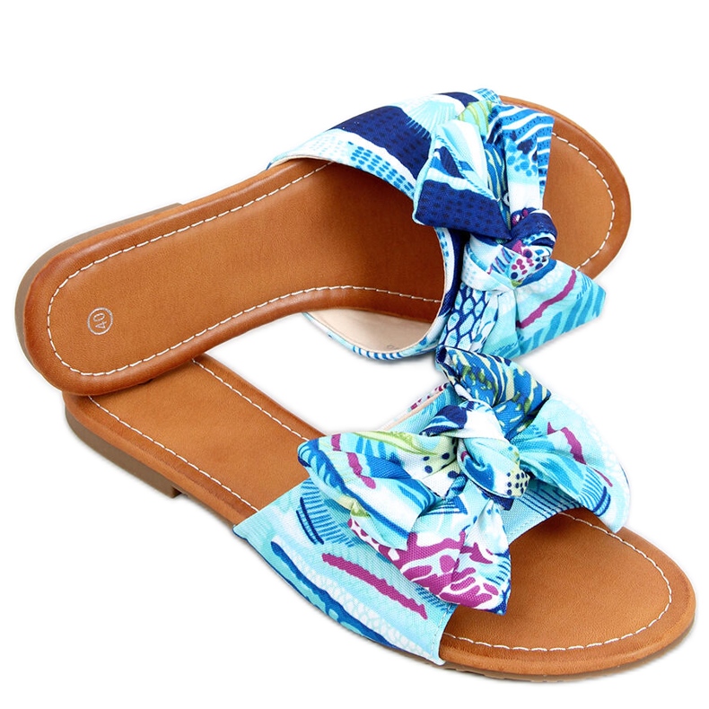 Lotos Blue kukkaprinttitossut sininen monivärinen