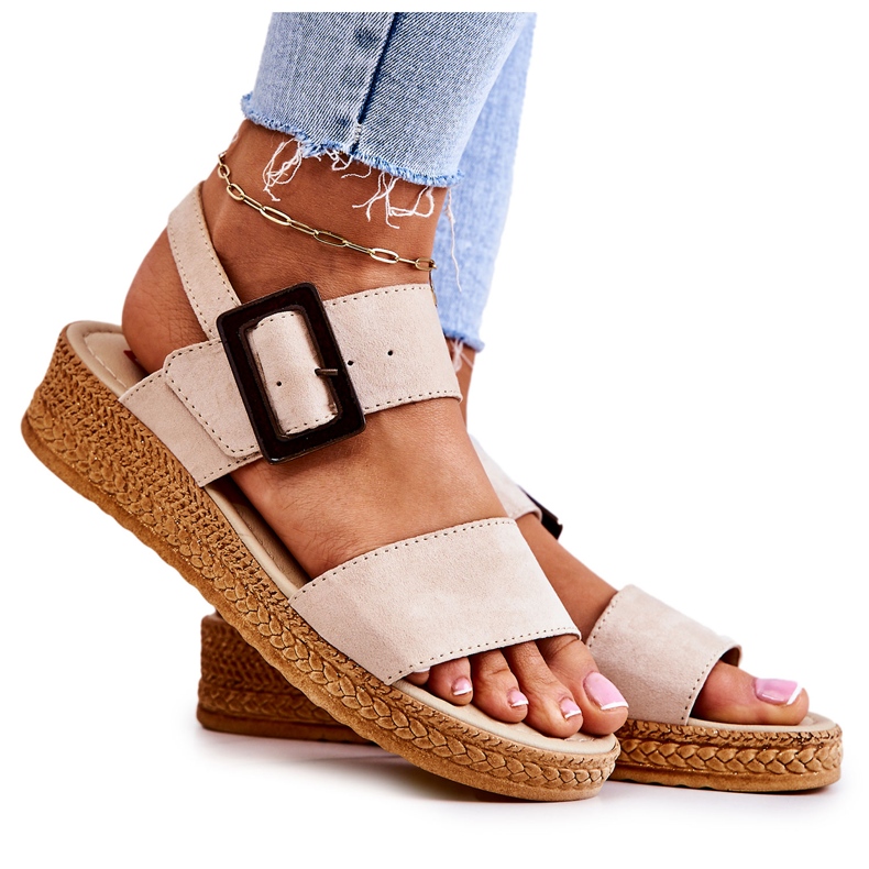 Naisten mokkanahkasandaalit Big Star JJ276032 beige