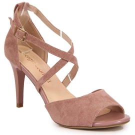 Vaaleanpunaiset sandaalit korkokengissä W Sergio Leone vaaleanpunainen