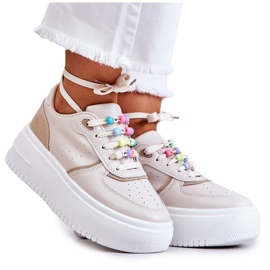 PS1 Naisten Sidotut urheilukengät Tennarit Beige Manila