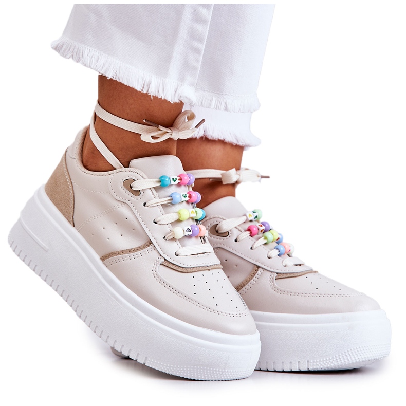 PS1 Naisten Sidotut urheilukengät Tennarit Beige Manila