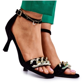 Mokkakorkoiset sandaalit Laura Messi 2366 Musta