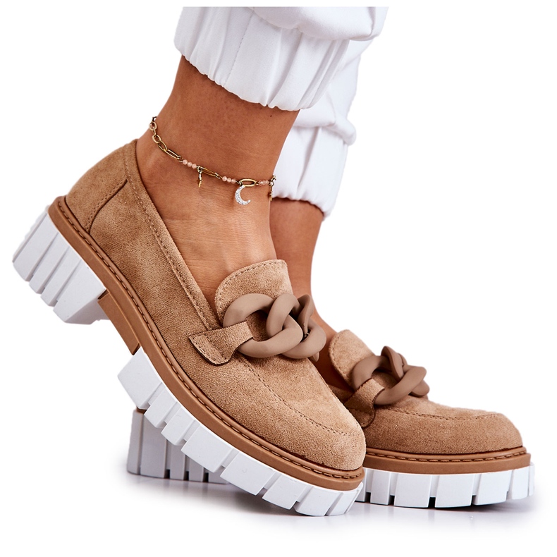 PS1 Mokkahousut tummalla beigellä Talisa-koristeella