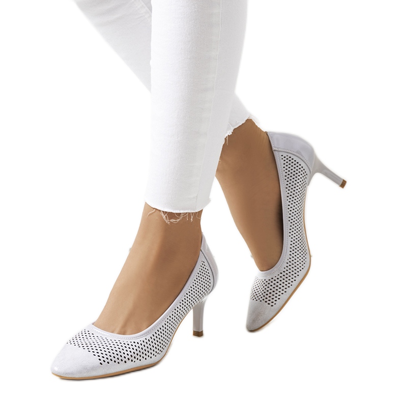 Harmaa harjakattoiset pumput Carling-kantapäässä hopea