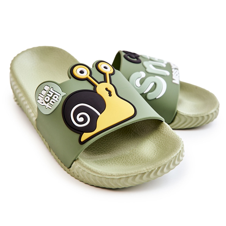 Vaaleat lasten vihreät etanatossut