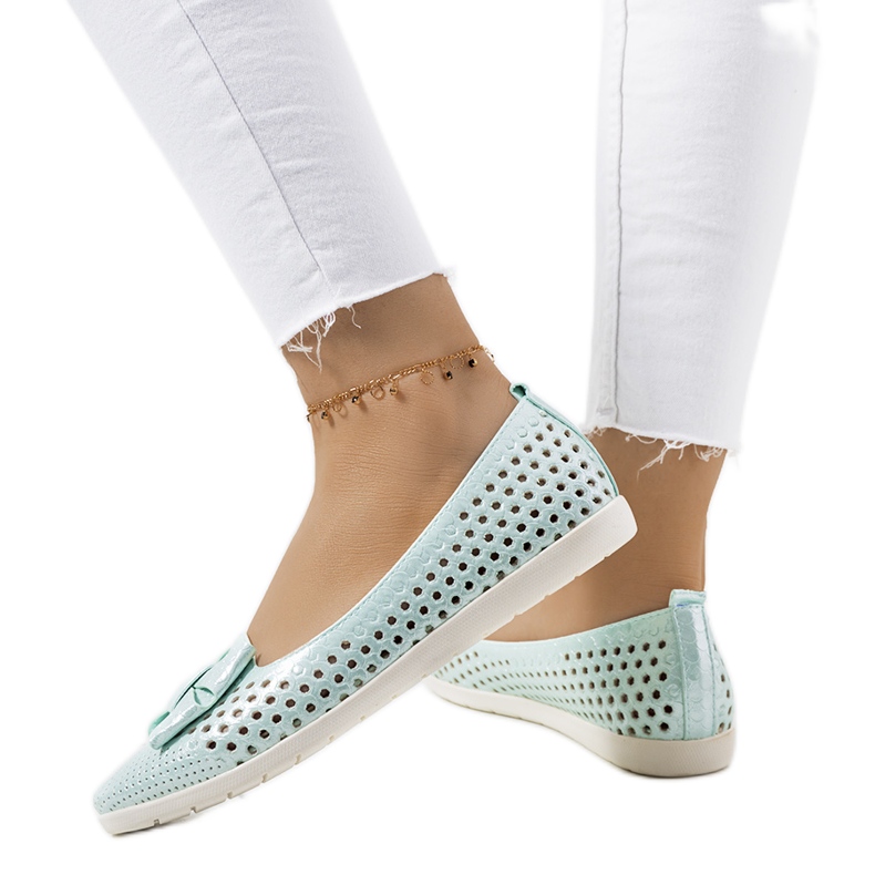 Binneynvihreät kiiltävät balerinat