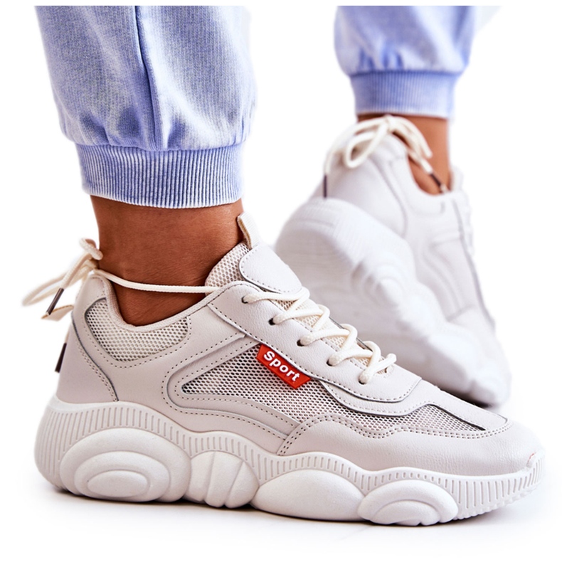 Naisten tennarit Urheilukengät Beige Sallis -verkkokankaalla