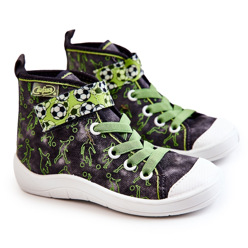 BEFADO S.A. Korkeat lasten lenkkarit jalkapallo Befado 268X070 harmaa-vihreä