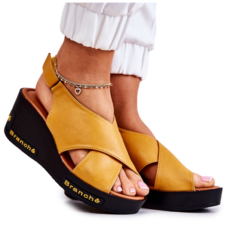Vinceza Naisten sandaalit tarranauhalla Yellow Amaze keltainen