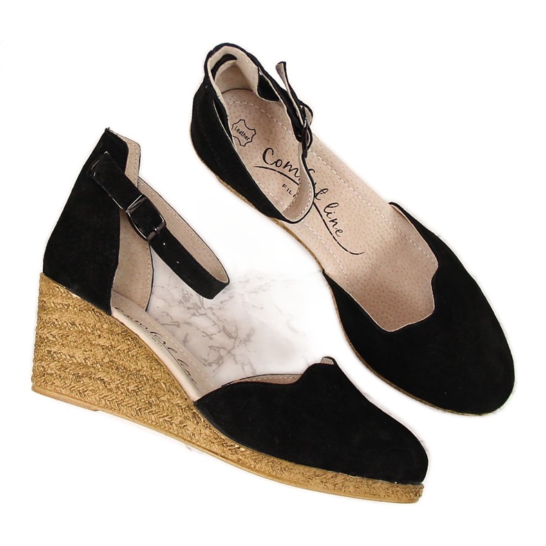 Naisten nahkasandaalit mustalla kiilalla Filippo