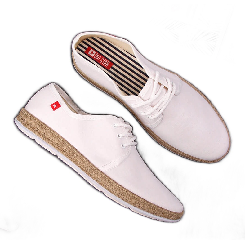 Naisten valkoiset espadrillit Big Star FF276043 valkoinen