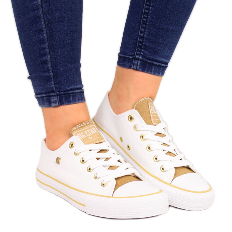 Matalat valkoiset tekstiililenkkarit Big Star HH274458 valkoinen