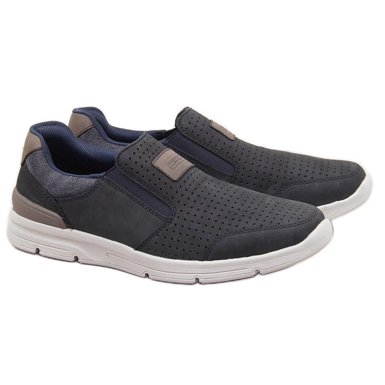 Miesten harjakattoiset nahkakengät, laivastonsininen Rieker 16455