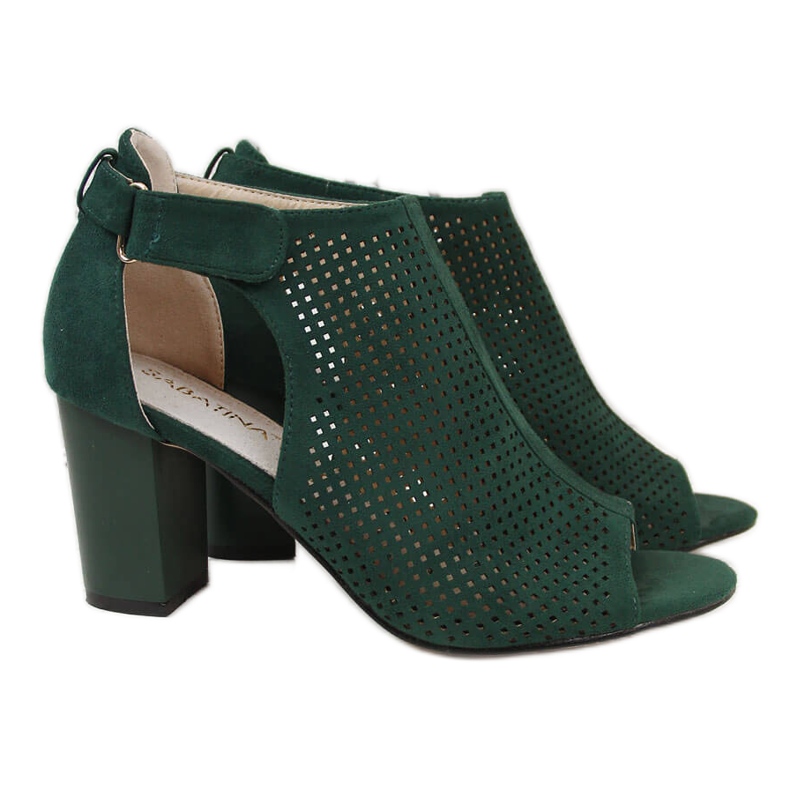 Green Sabatina naisten sandaalit tarranauhalla vihreä