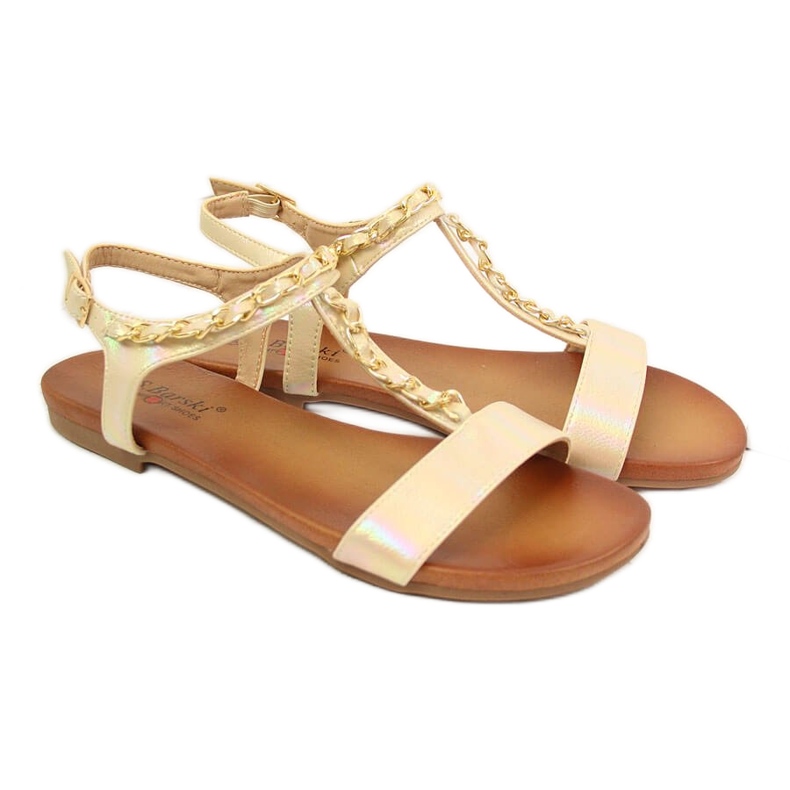 S.Barski Naisten sandaalit ketjulla holo beige S. Bararski