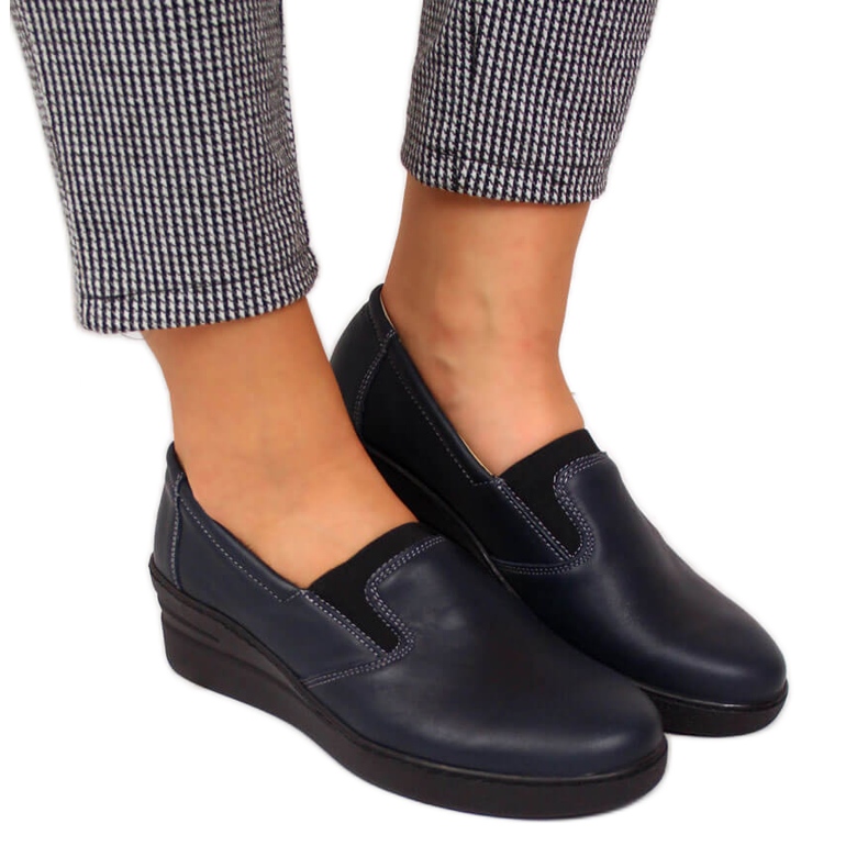 Mukavat naisten nahkakengät, tummansininen Helios 349 laivastonsininen