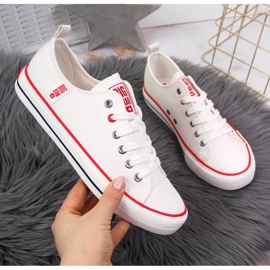 Matalat valkoiset ekonahkaiset lenkkarit Big Star JJ274130 valkoinen