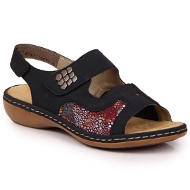 Rieker 65989-14 laivastonsiniset velcro sandaalit tummansininen