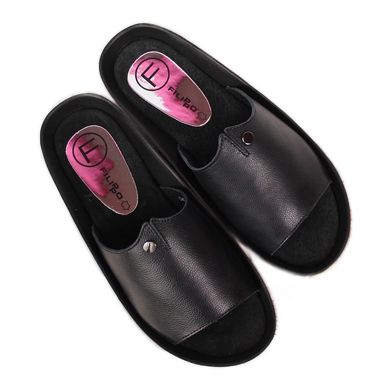 Naisten mustat nahkatossut Filippo alusta