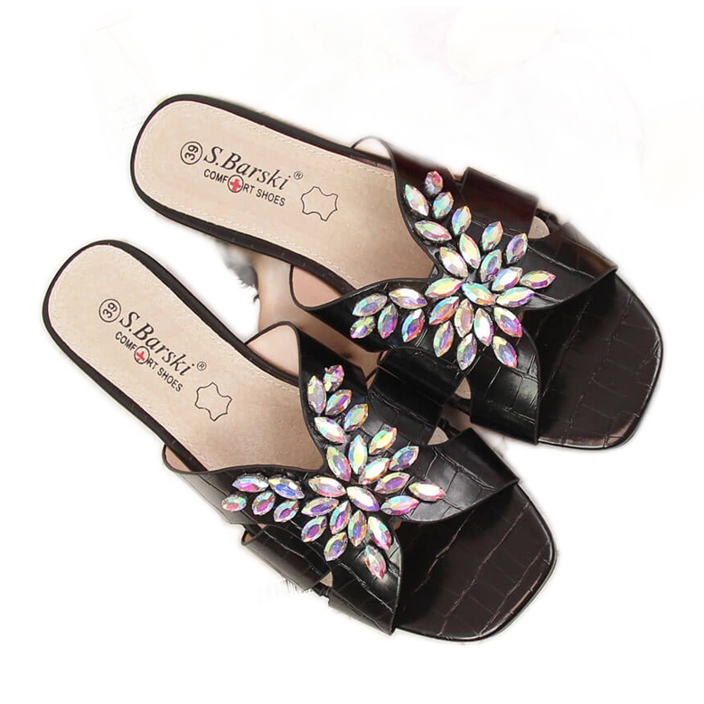 S.Barski Mustat naisten tossut kivillä S. Barskilta