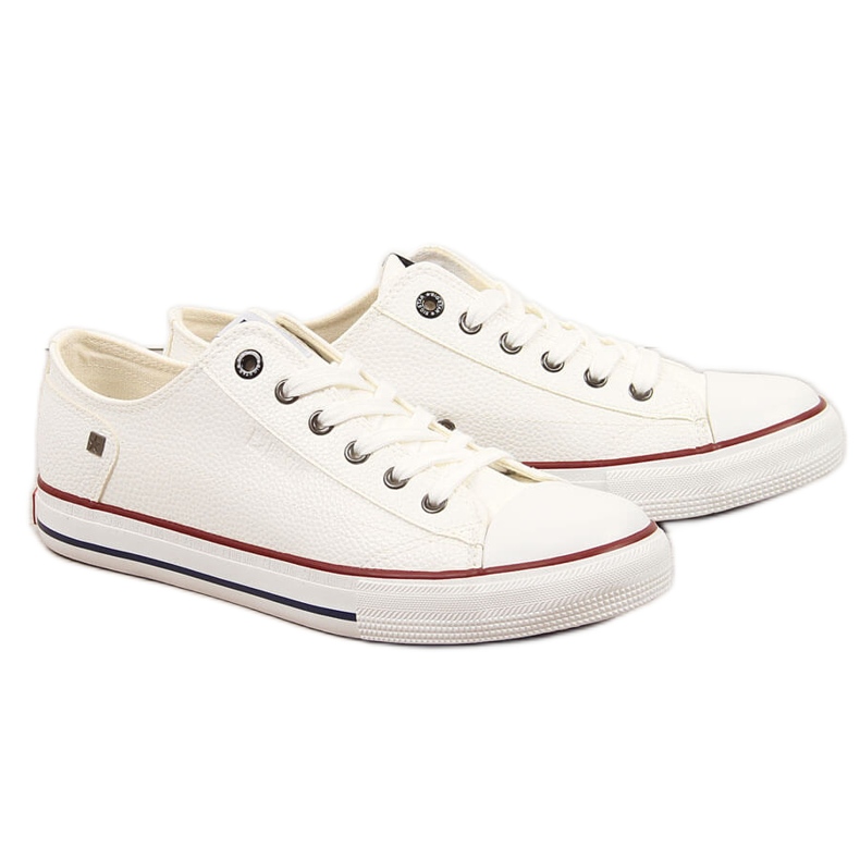 Miesten matalat valkoiset eko-nahkaiset lenkkarit Big Star II174001 valkoinen