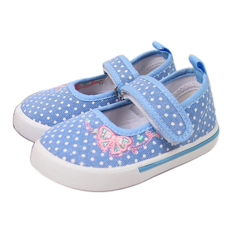 Velcro balerinat, joissa on sinisiä Atletico pilkkuja sininen