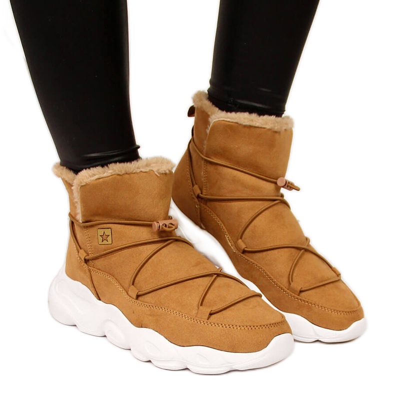 Naisten kameli Big Star II274266 lumisaappaat ruskea