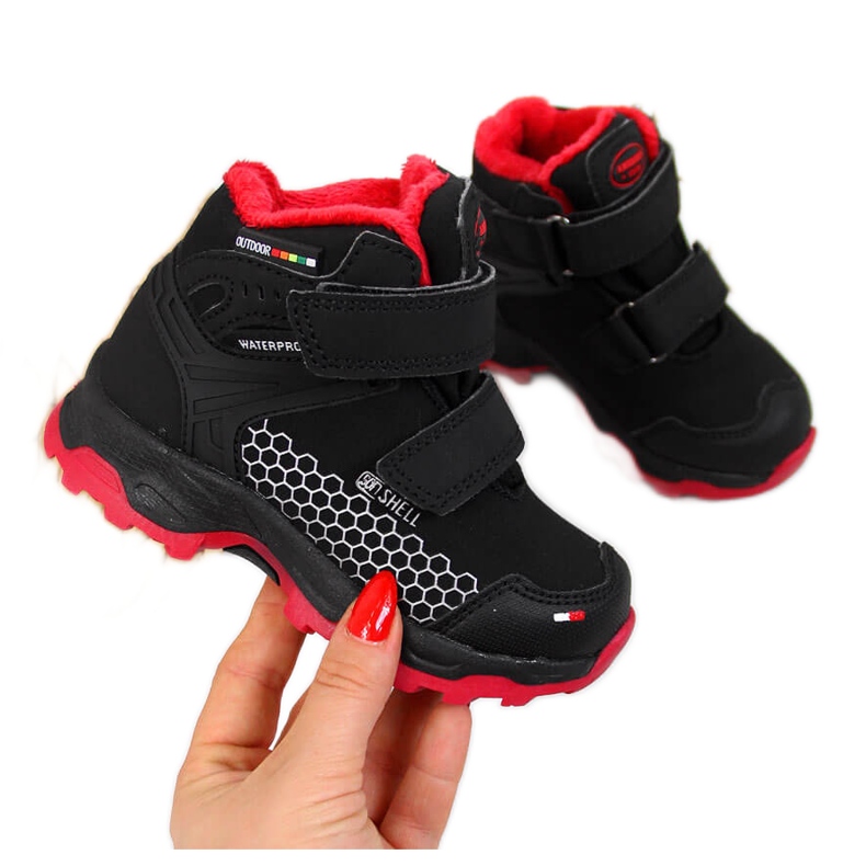 Poikien mustat velcro vedenpitävät lumisaappaat American Club