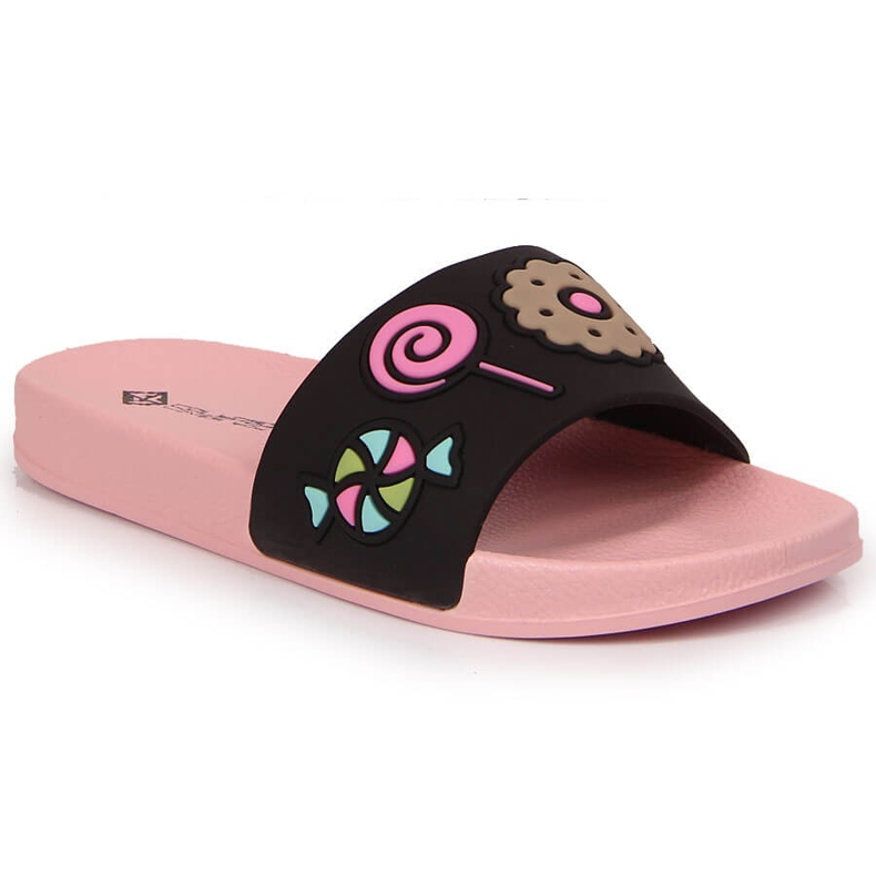 Atleticon mustat tyttöjen allastossut vaaleanpunainen