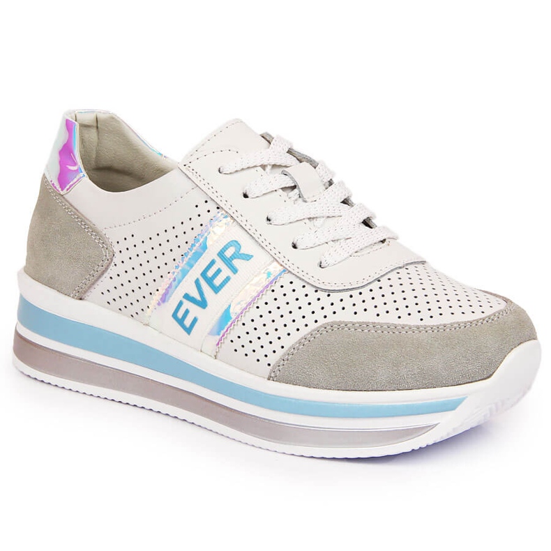 Nahkakengät holo-tasolla valkoista Filippoa valkoinen harmaa