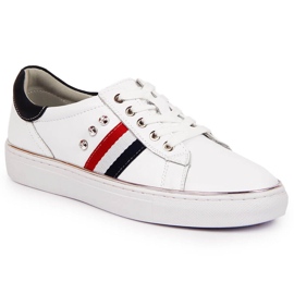 Naisten nahkakengät, valkoiset Vinceza-lenkkarit valkoinen