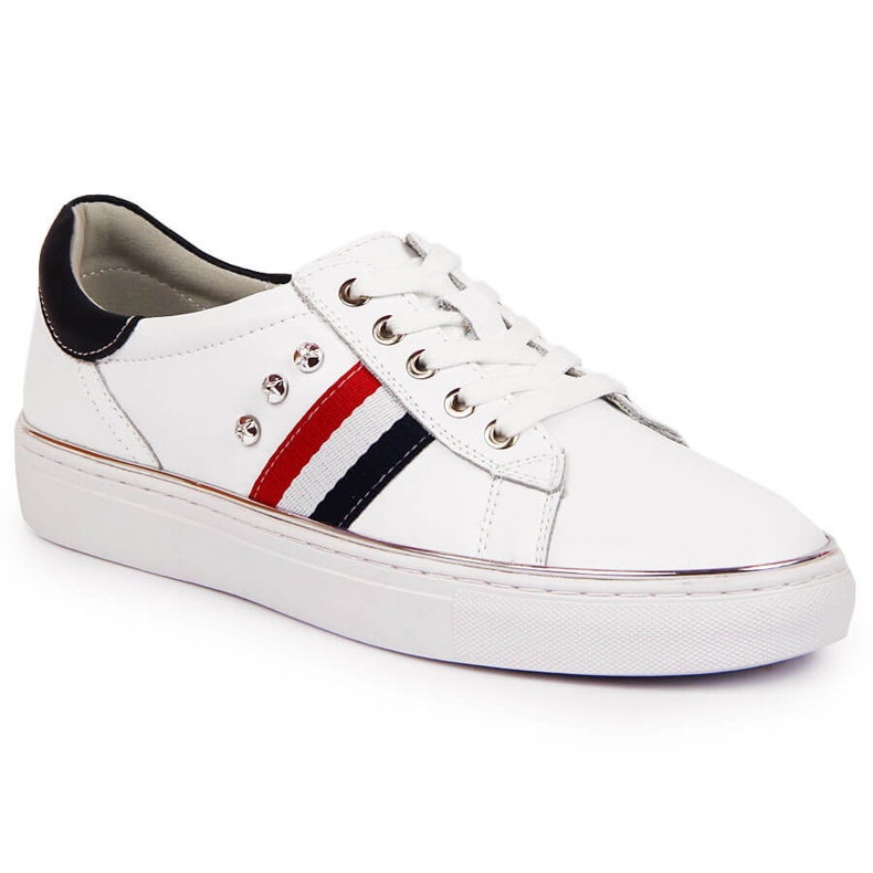 Naisten nahkakengät, valkoiset Vinceza-lenkkarit valkoinen