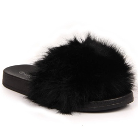 Mustat Vinceza karvaiset naisten tossut