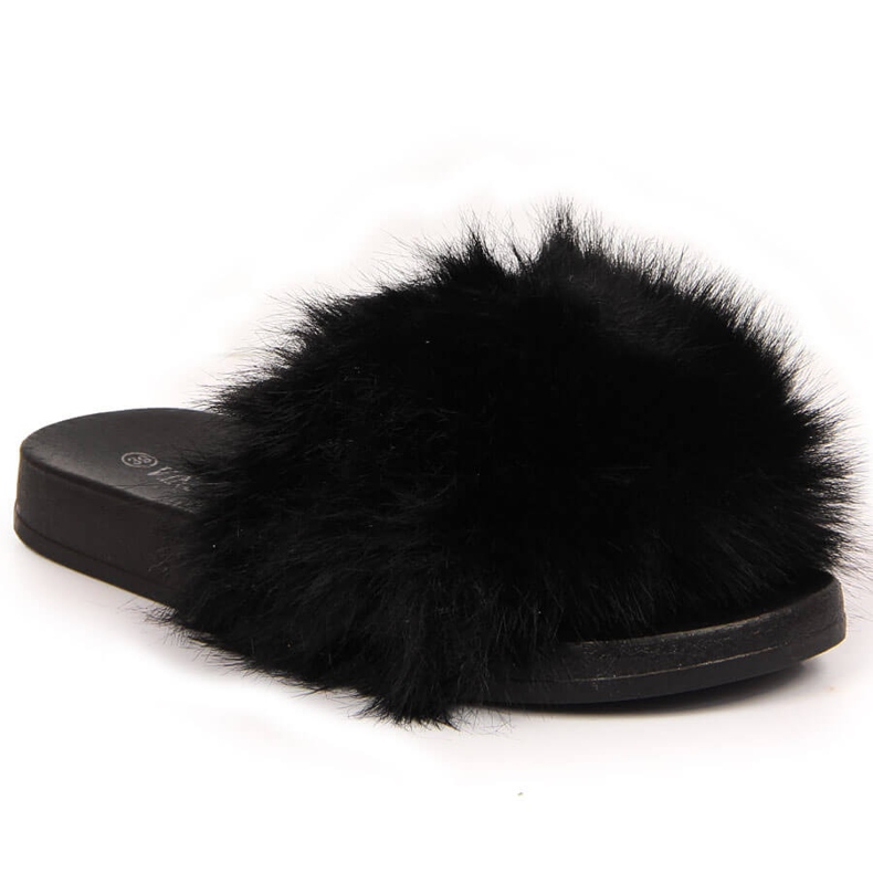 Mustat Vinceza karvaiset naisten tossut