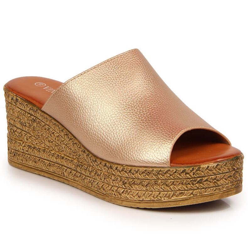 Naisten kultaiset kiilatossut Vinceza kultainen