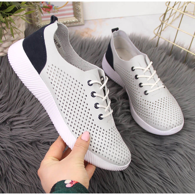 Harmaa Artiker harjakattoiset nahkakengät naisille