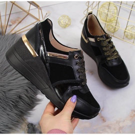 S.Barski Nahkaiset naisten kengät mustalla kiilanauhalla S. Barski