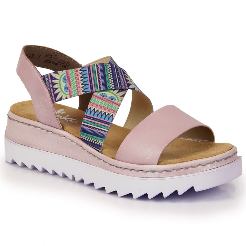 Rieker V44G8-30 naisten sandaalit värillisillä resoreilla monivärinen