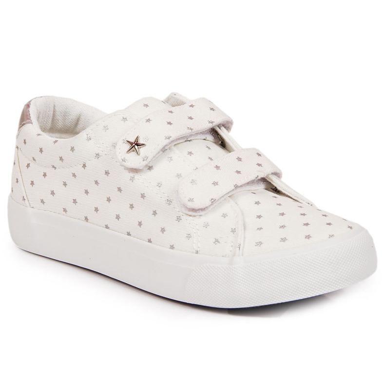 Tyttöjen tennarit, joissa tarranauhavalkoiset Atletico-tähdet valkoinen