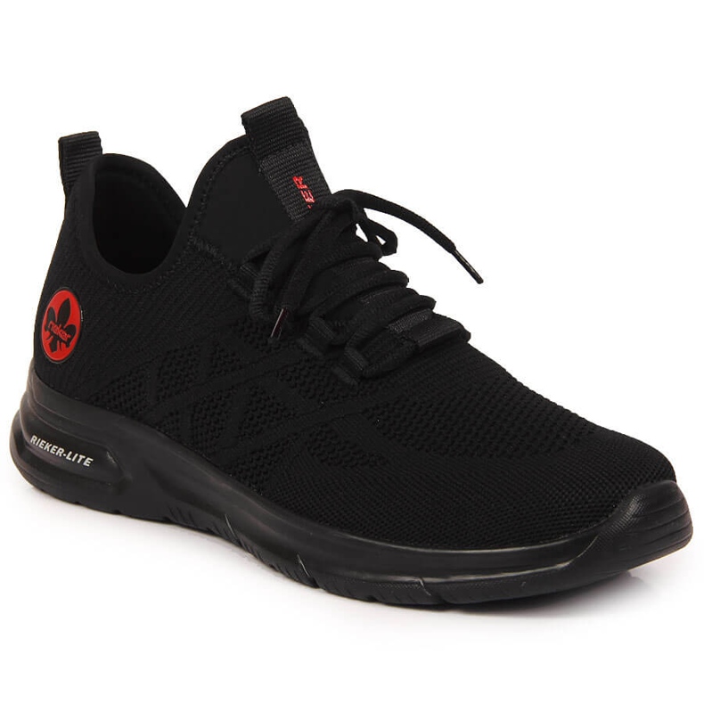 Miesten mustat mesh-urheilukengät Rieker B7376-00