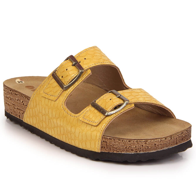 Keltaiset Inblu naisten tossut soljilla keltainen