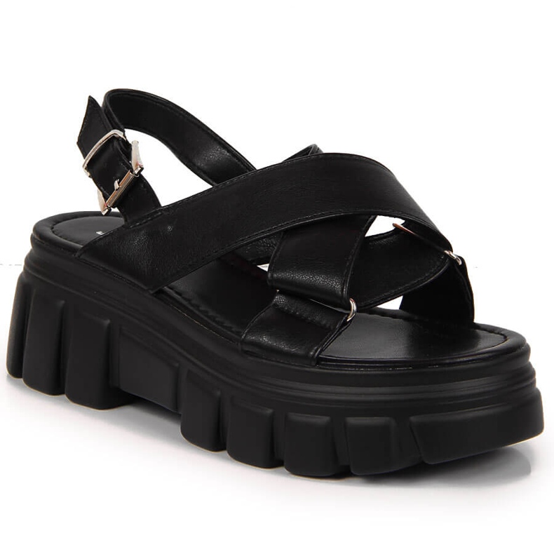 Naisten sandaalit mustalla Jezzi-tasolla