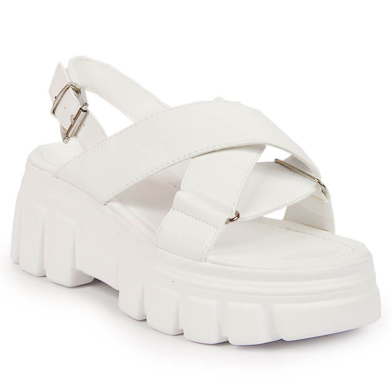 Naisten sandaalit valkoisella Jezzi-tasolla valkoinen