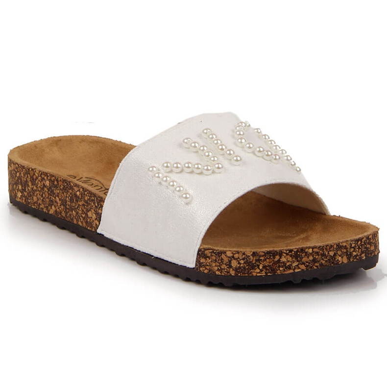 Naisten valkoiset tossut helmillä eVento valkoinen