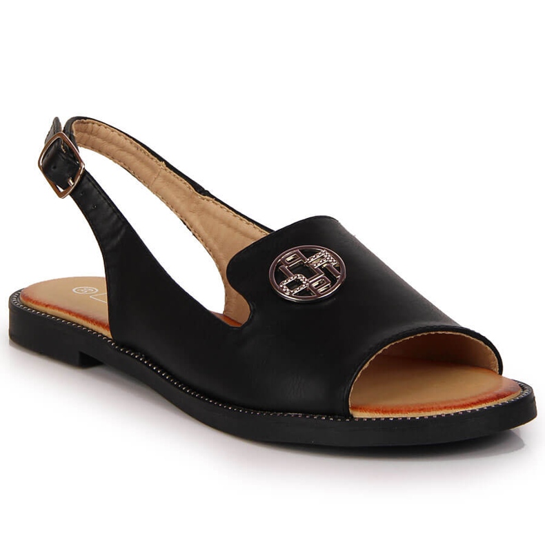 Naisten sandaalit mustalla Filippo-koristeella