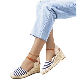 Tummansiniset espadrillit Garvan-kiilassa beige tummansininen