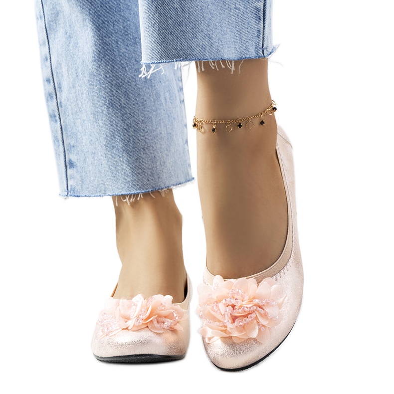 Duff pinkki metalliset ballerinat vaaleanpunainen